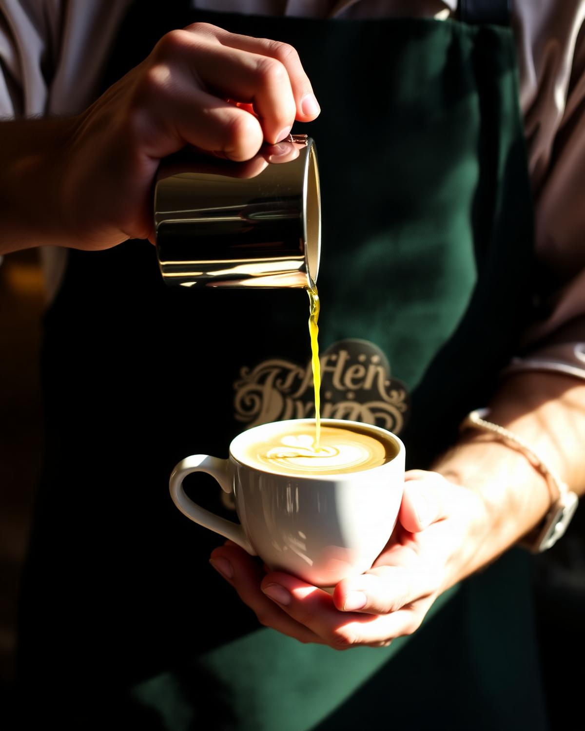 Barista pouring