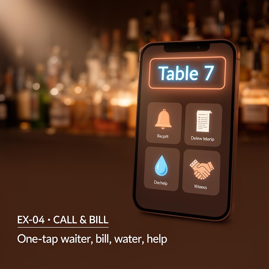 Call the waiter / ask for bill
