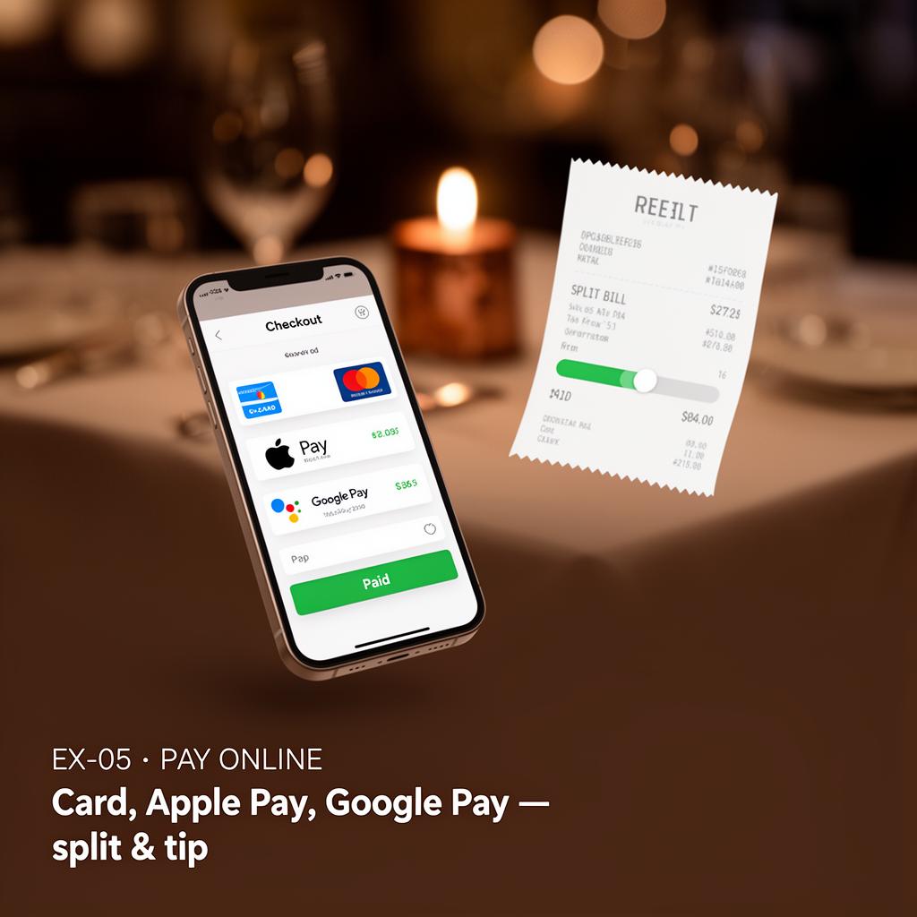 Pay online from the table